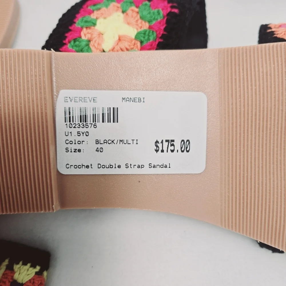 Manebi Evereve Crochet Double Strap Multicolor Sandals - Picture 4 of 4